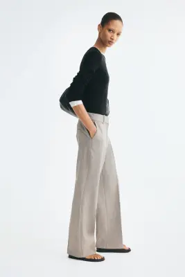 Pantalon chic en twill - Grège — photo 3