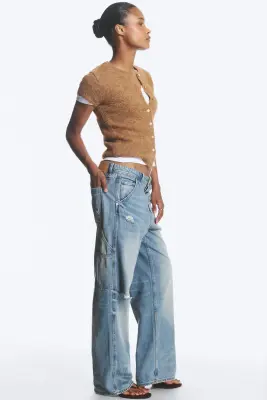 JEAN WAVE TAILLE BASSE COUPE LOOSE - Faded Blue - Bleu moyen — photo 5