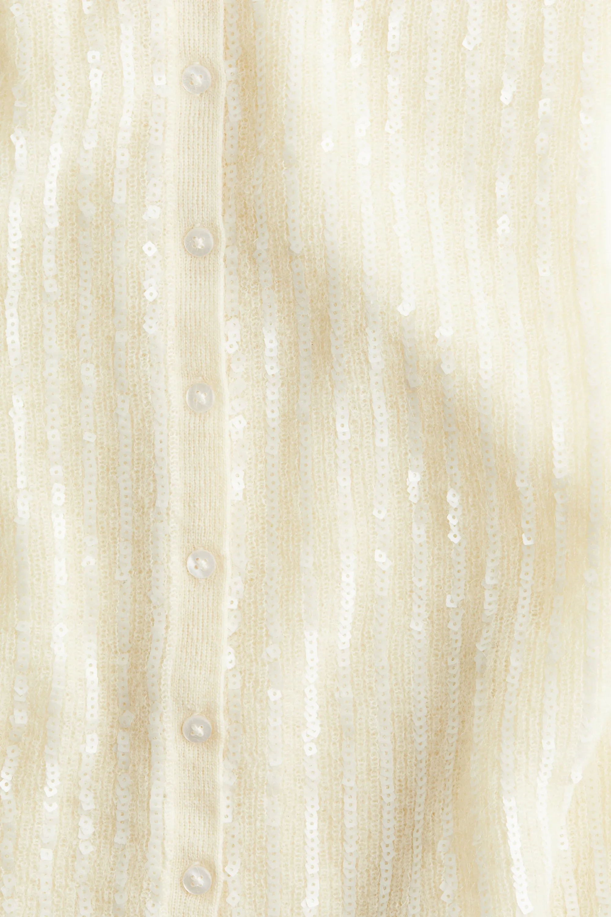 Gilet à sequins en mohair mélangé - Crème