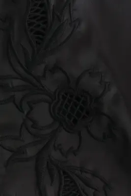 Blouse à nouer en satin - Noir — photo 5