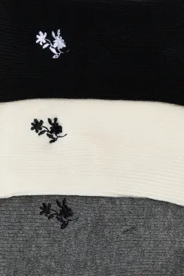 Lot de 5 paires de chaussettes en maille côtelée - Noir/gris chiné — photo 2