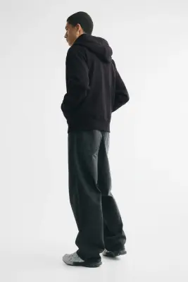 Veste à capuche zippée Relaxed Fit - Noir — photo 3