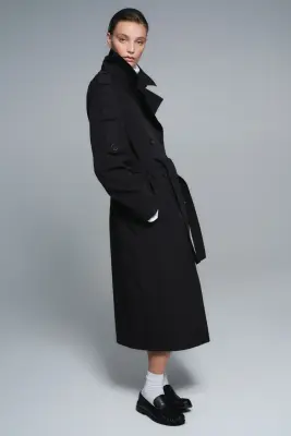 Trench-coat à fermeture croisée - Noir — photo 3