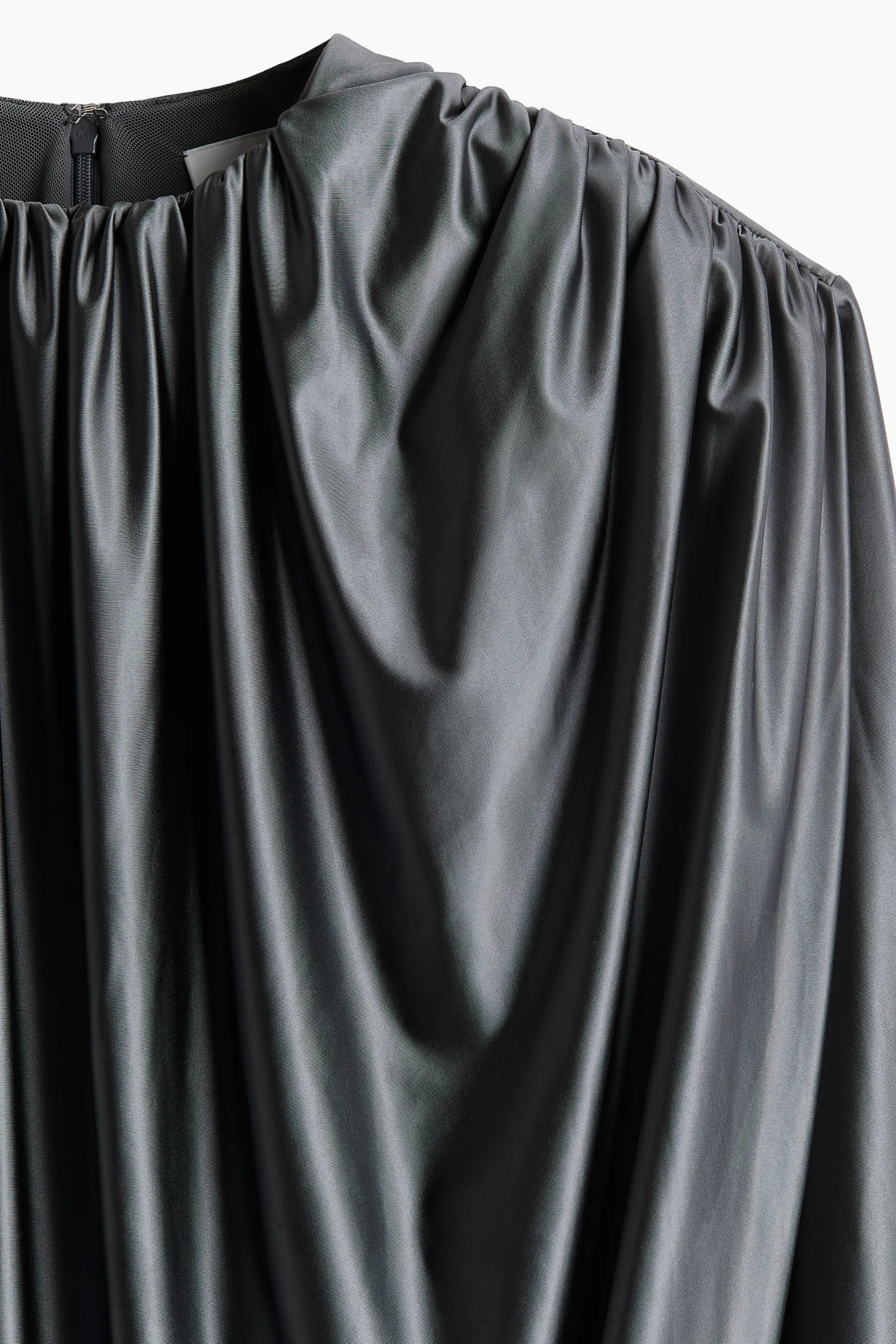 Robe brillante à effet drapé - Gris foncé