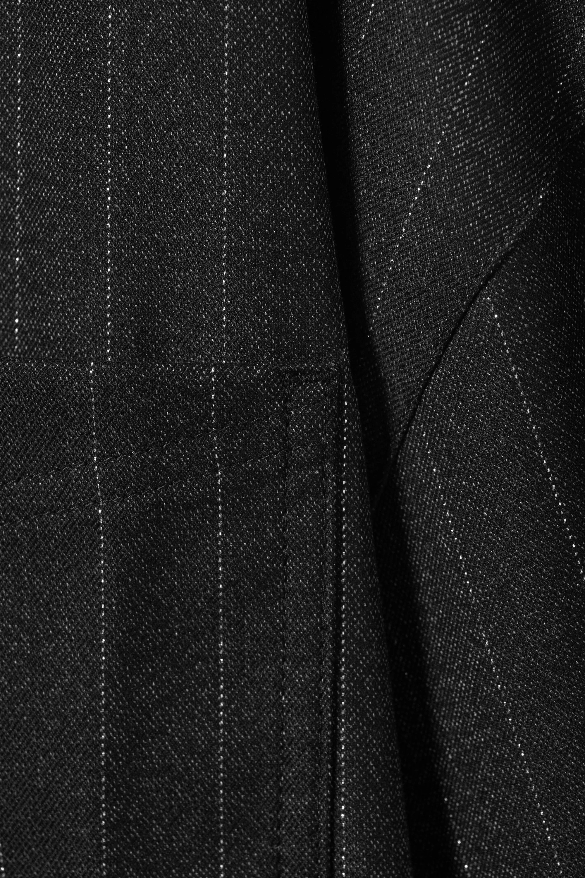 Chemise boutonnée oversize - Gris foncé - Rayures métalliques