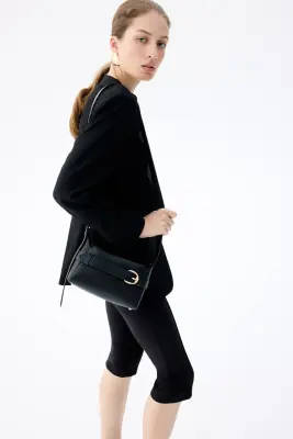 Sac crossbody avec bride - Noir — photo 4