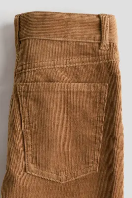 Pantalon Relaxed Fit en velours côtelé - Marron clair — photo 1