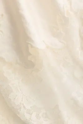 Jupe en satin avec dentelle - Crème — photo 4