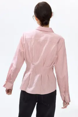 Chemise cintrée - Rose ancien/rayé — photo 3