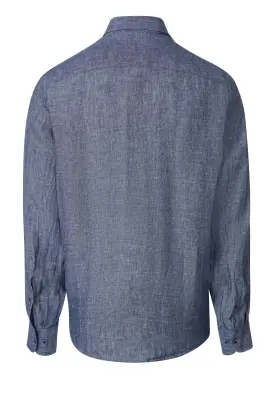 CASA MODA CHEMISE LIN ML Bleu chiné — photo 3