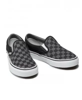 VANS CLASSIC SLIP ON DAMIER Gris Noir — photo 5
