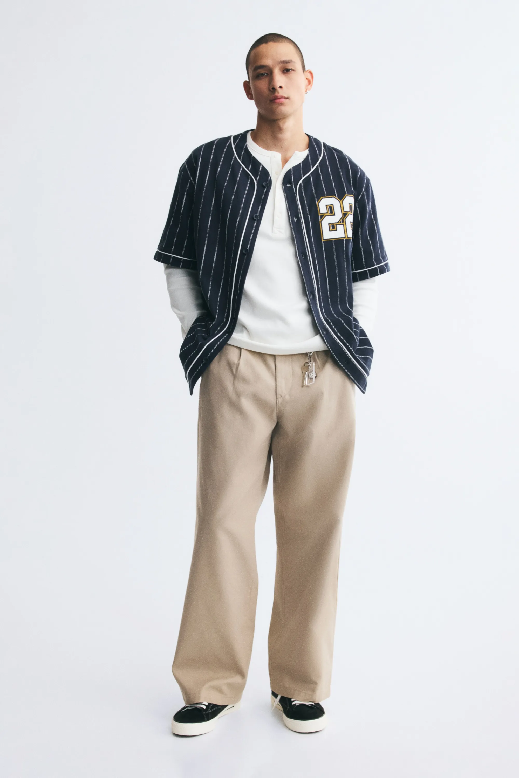 Chemise de baseball Regular Fit - Bleu marine/22