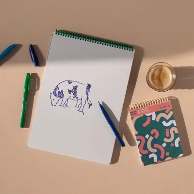 Carnet à dessin et peinture Mushi A4 ou A5 – Papier Tigre — photo 4