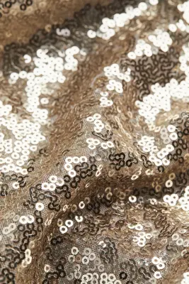 Robe épaules nues à paillettes - Doré
