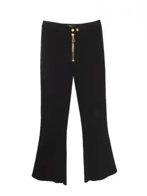 Pantalon en crêpe noir zip doré boutons dorés Prix boutique 460€ Taille M — photo 1