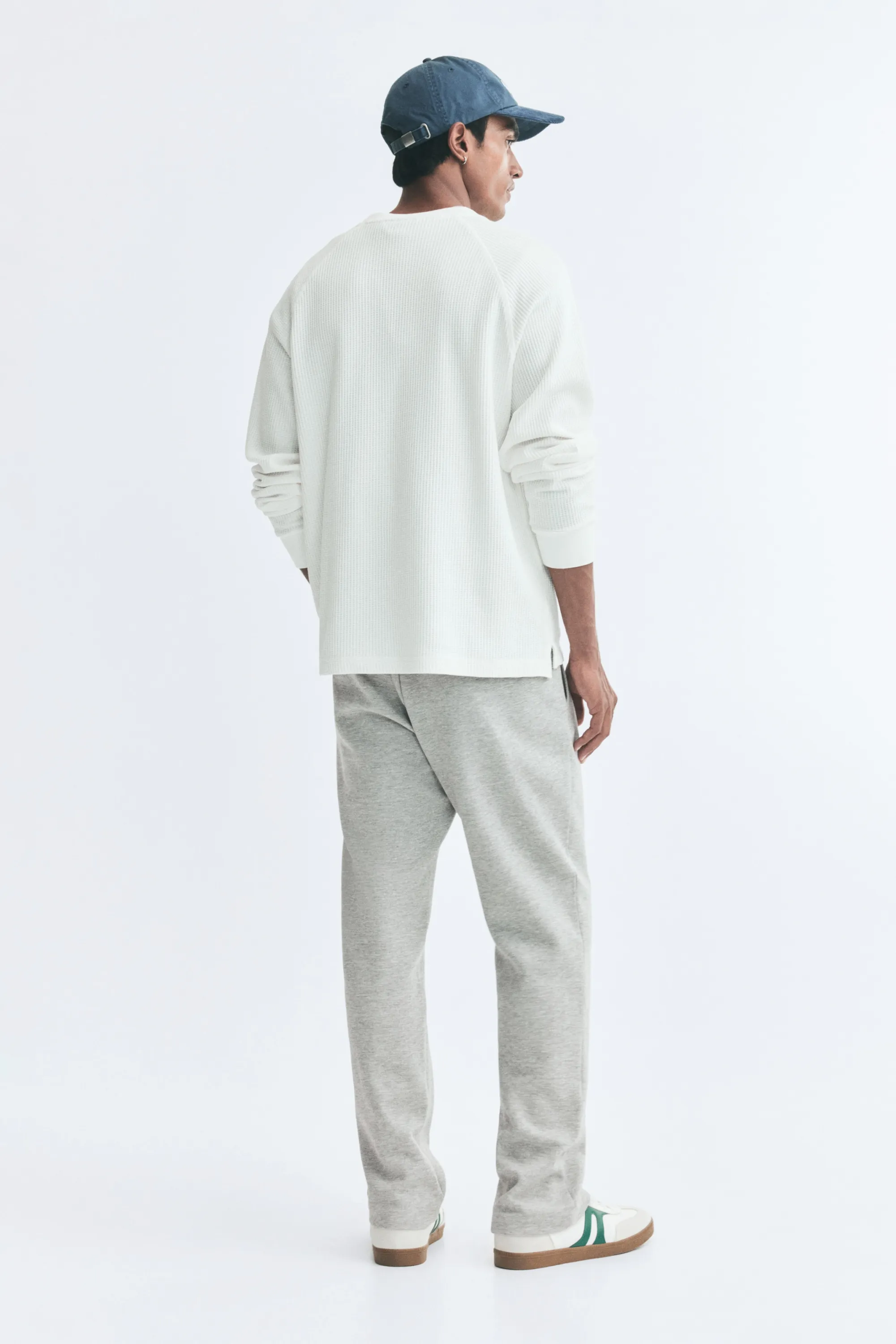 Pantalon jogger Regular Fit en interlock - Gris clair chiné