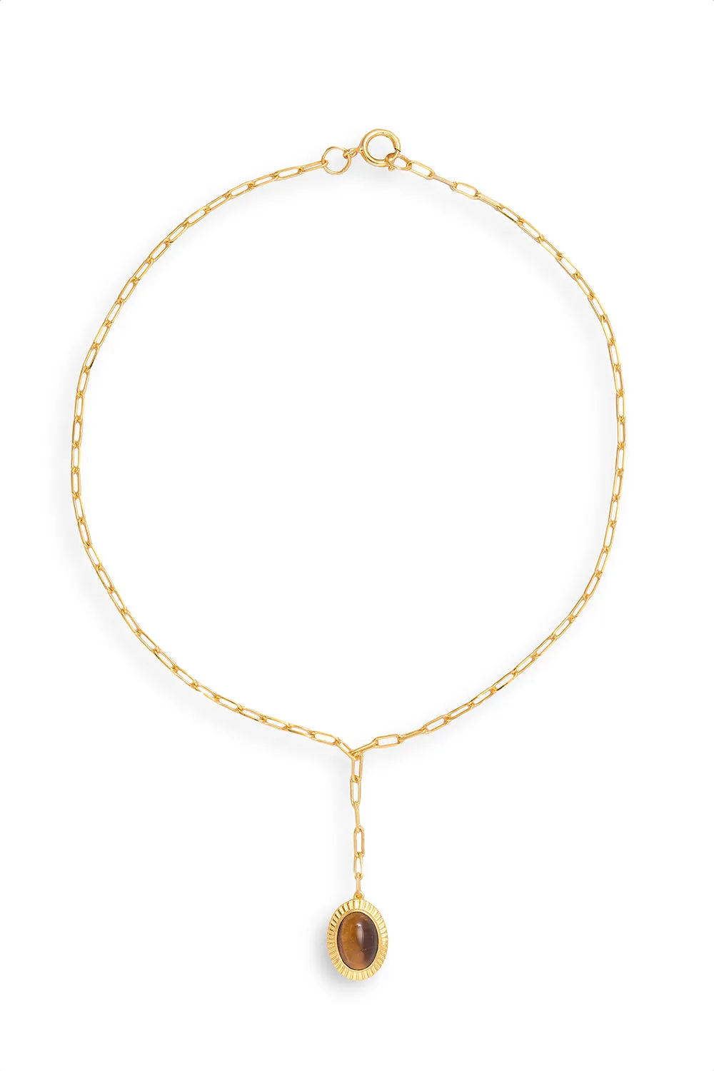 Collier metal lowell oeil du tigre