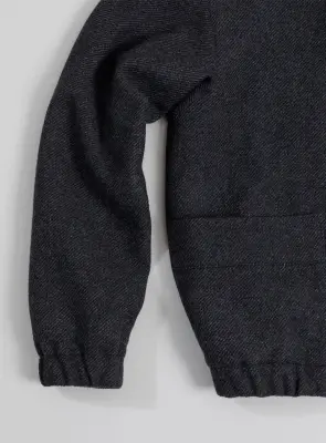 Kimono Bomber Jacket in Dark Gray Carded Wool — photo 4