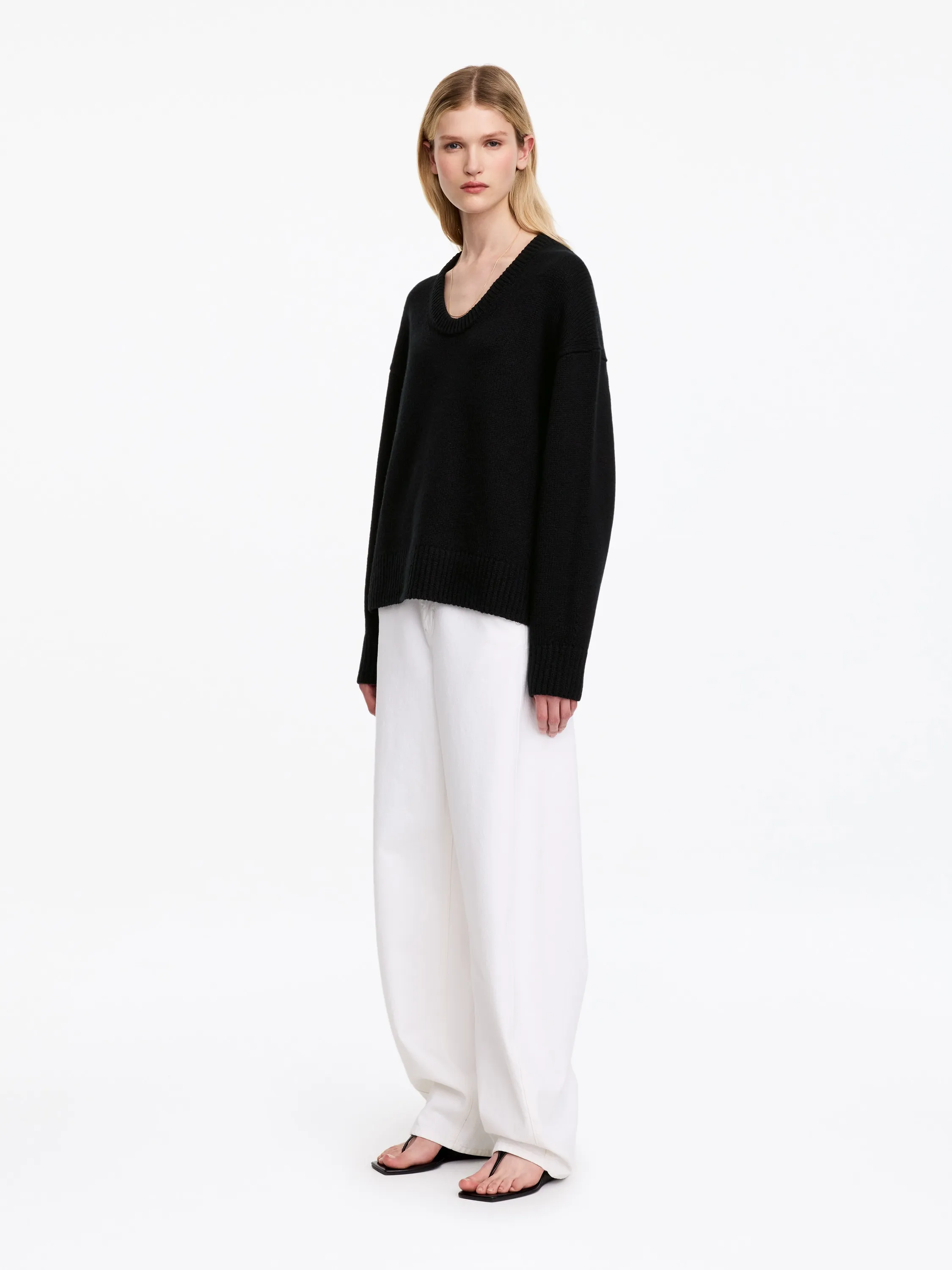 Pull décontracté en laine - Noir