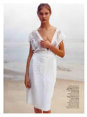 Iconique robe en coton blanc à pompon Printemps été 2003 par Phoebe Philo Taille 36 — photo 3