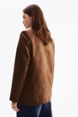 Blazer à fermeture croisée - Marron — photo 4