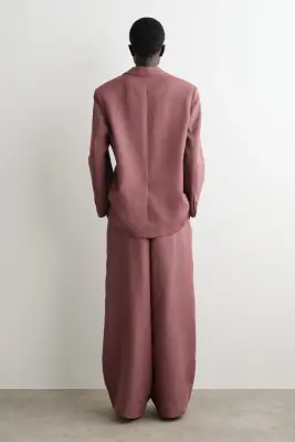 BLAZER À BOUTONNAGE SIMPLE EN MÉLANGE DE LIN - BRUN — photo 4