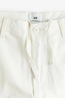 Pantalon cargo Relaxed Fit - Blanc — photo 3