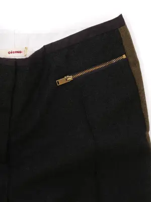 Pantalon droit par Phoebe Philo en laine noir et vert à zip Prix boutique 900€ Taille XS — photo 2