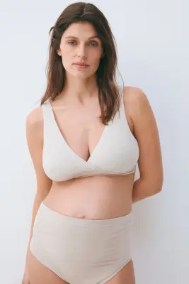 MAMA Lot de 2 soutiens-gorge d'allaitement - Beige clair chiné/crème — photo 1