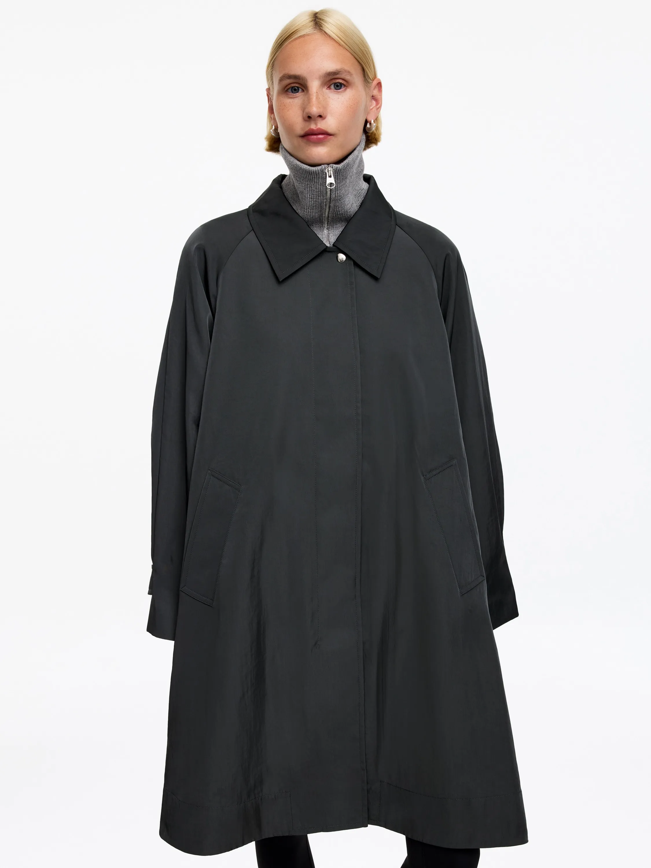 Manteau décontracté en nylon - gris