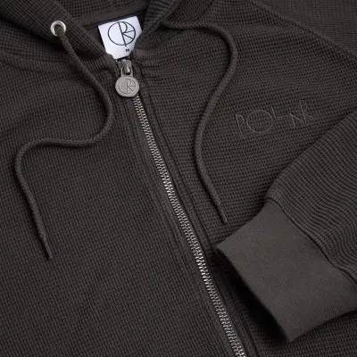 sweatshirt polar waffle zip – dirty black — photo 3