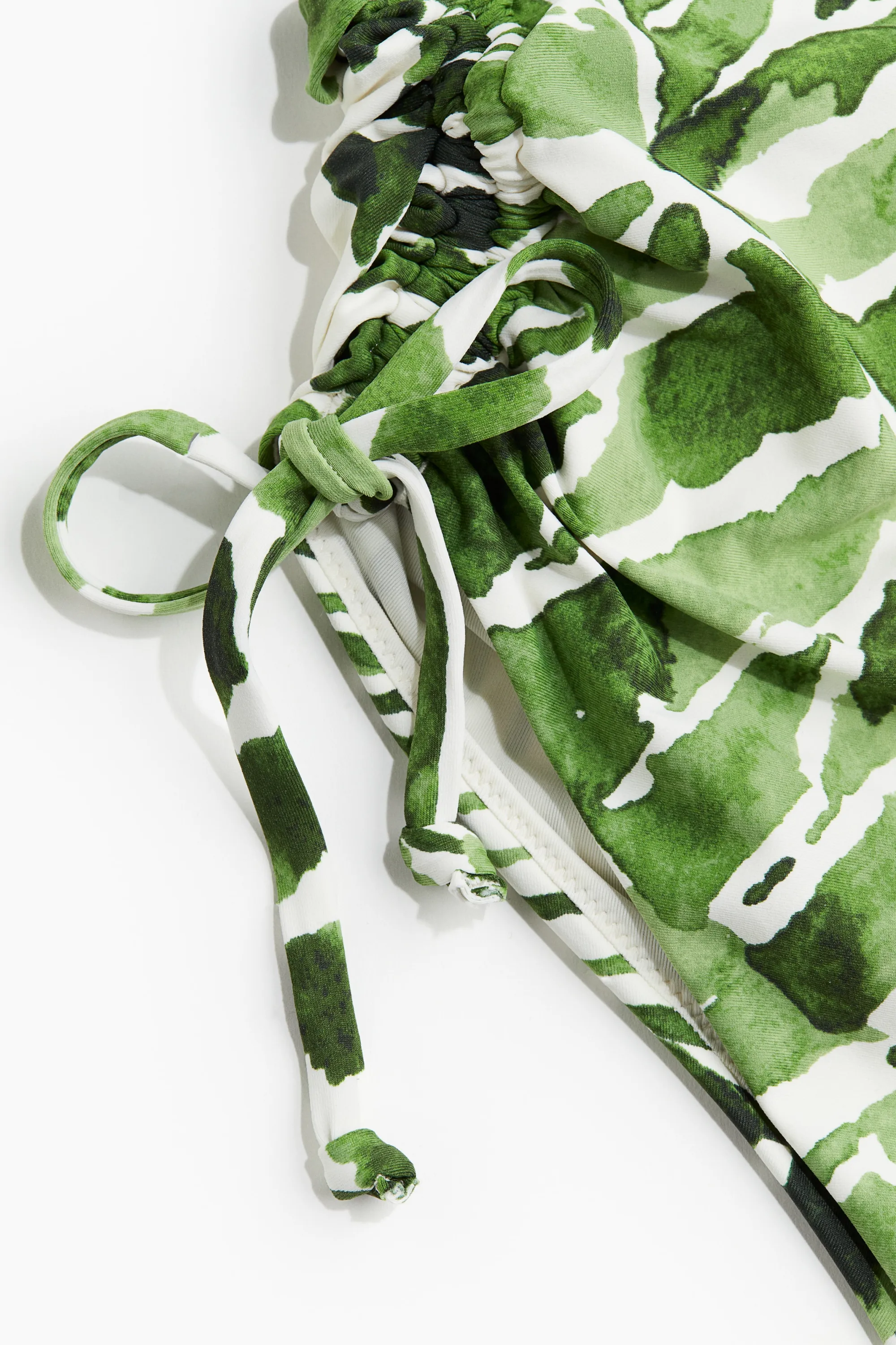 Maillot de bain avec cordons de serrage - Vert/feuilles