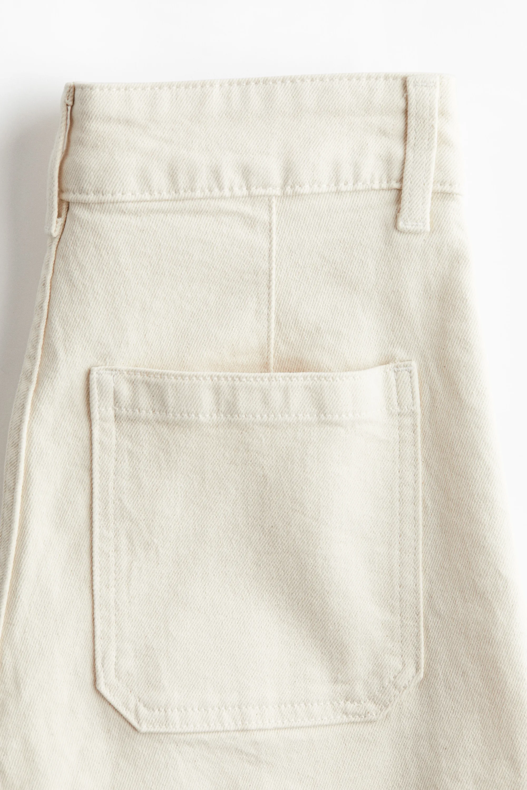 Wide High Ankle Jeans - Crème