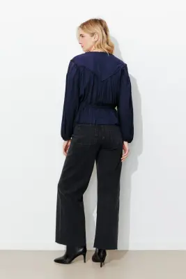 Blouse rétro unie Femme — photo 4
