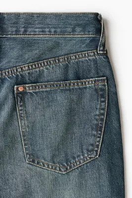 Original Straight Jeans - Bleu denim foncé délavé — photo 4
