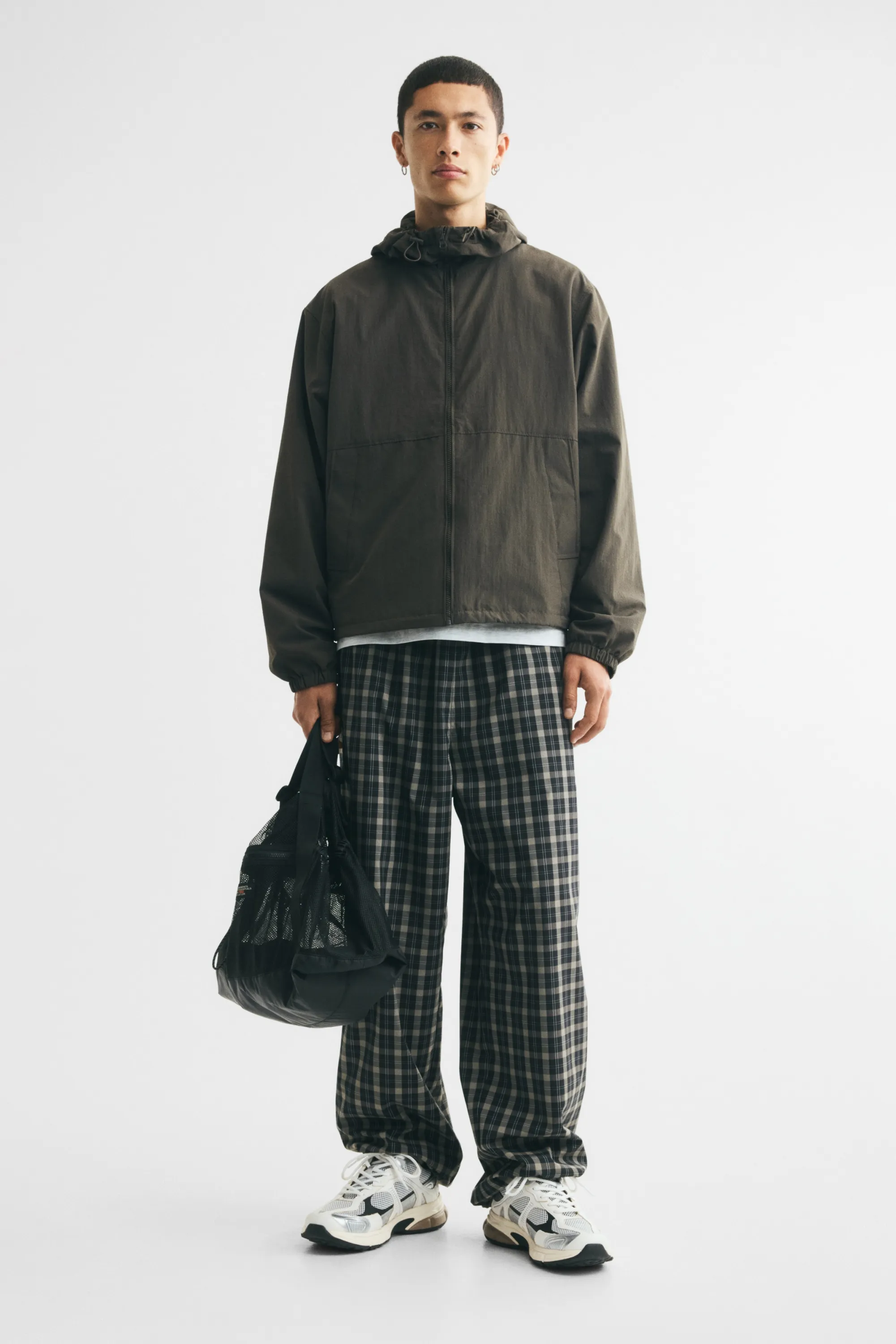 Veste coupe-vent déperlante en nylon - Vert kaki foncé