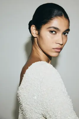 Top à sequins - Blanc — photo 4