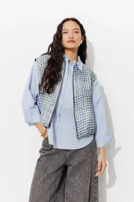 Blouson tweedé sans manches — photo 3