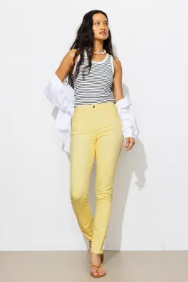 Pantalon slim en toile Femme — photo 3