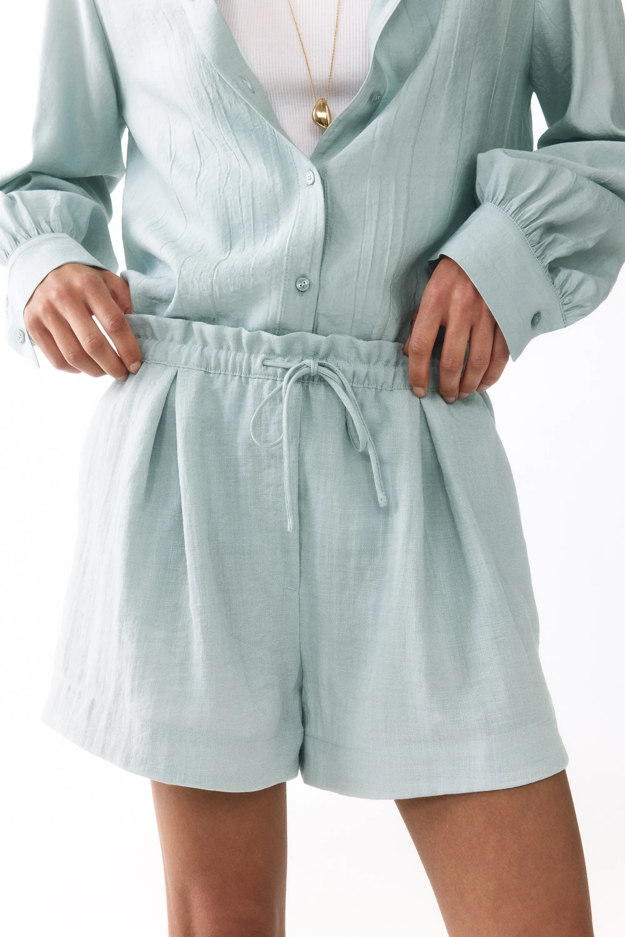 Short avec cordon de serrage - Turquoise ancien clair