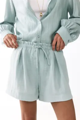 Short avec cordon de serrage - Turquoise ancien clair — photo 1