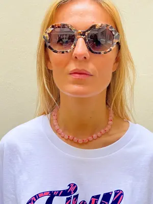 Collier Rainbow Quartz Rose - 4 Crosses — photo 2