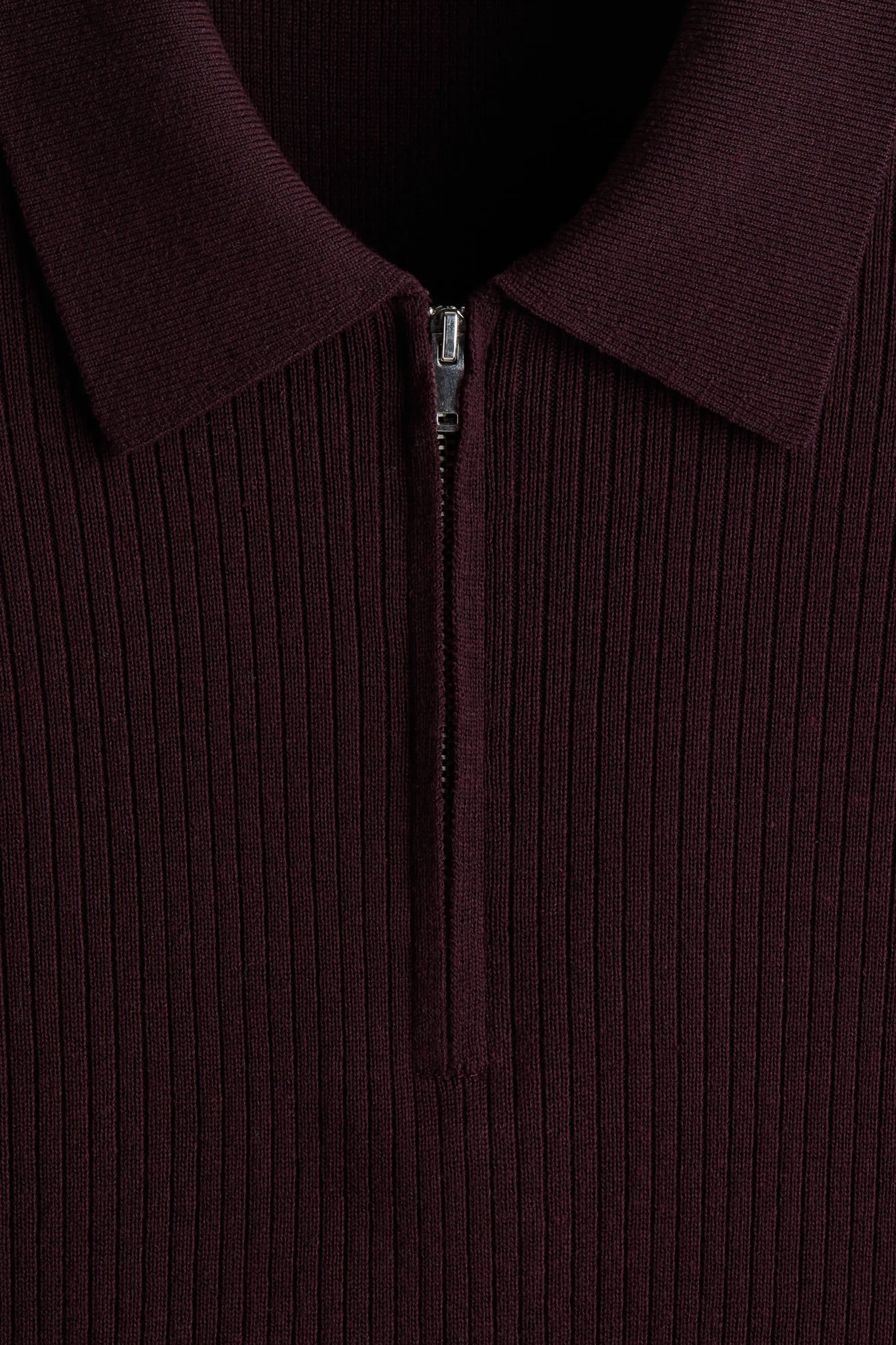 Polo Slim Fit avec col zippé - Bordeaux
