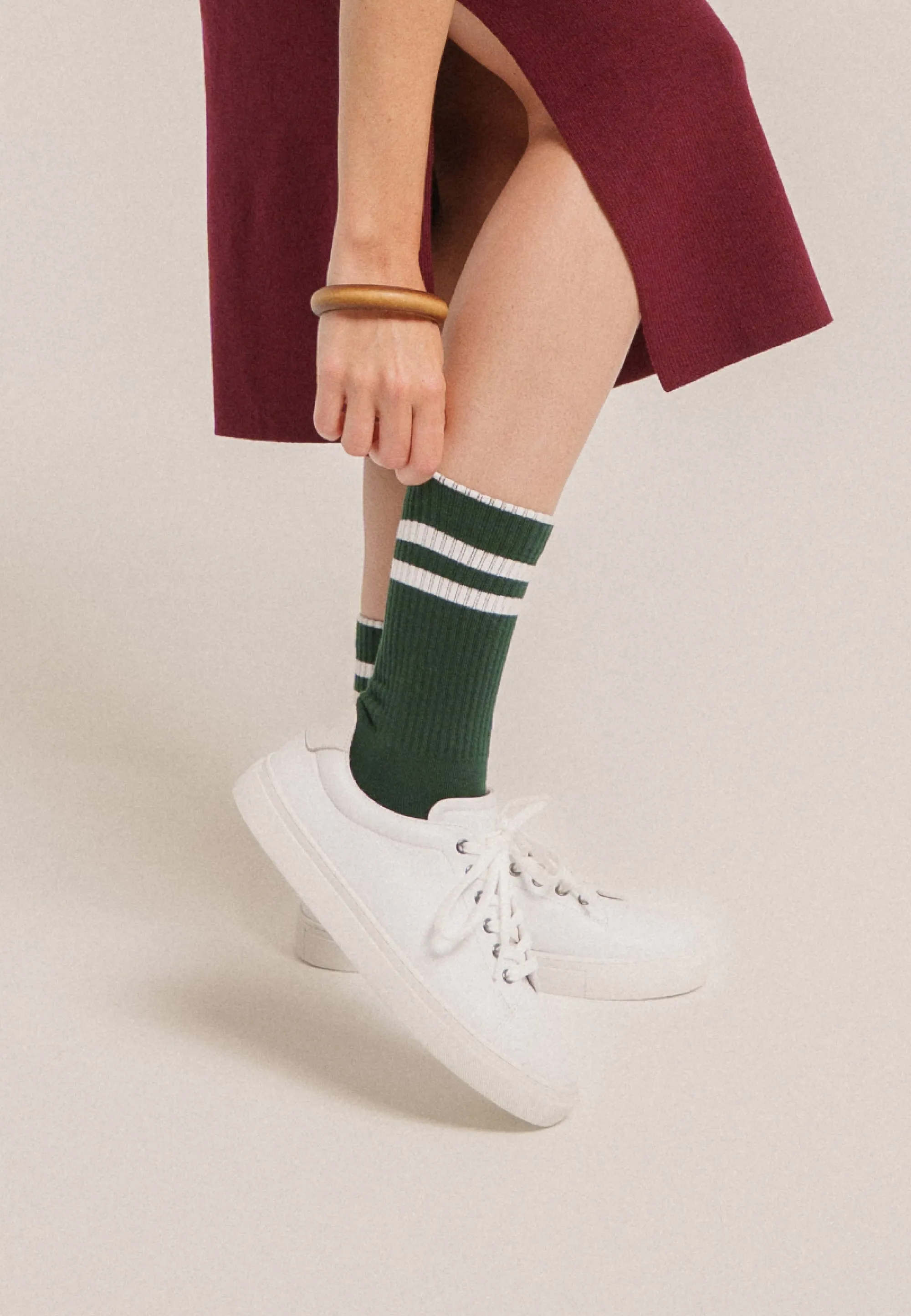 Les chaussettes côtelées - Vert forêt