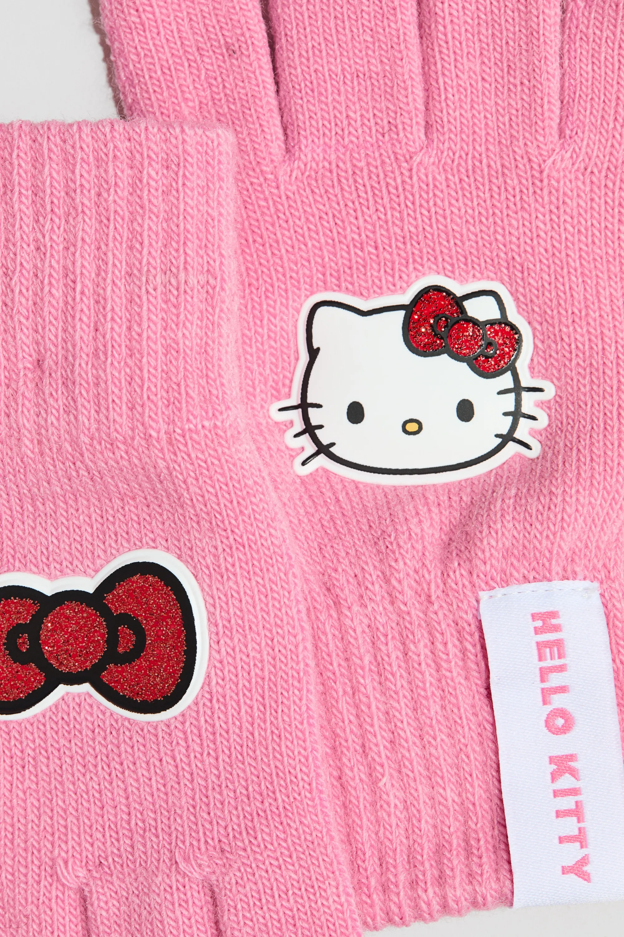 Gants avec application - Rose/Hello Kitty