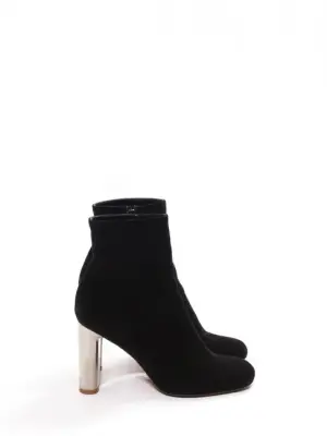 Bottines BAM BAM en daim noir et talon argent Px boutique 730€ Taille 38 — photo 1