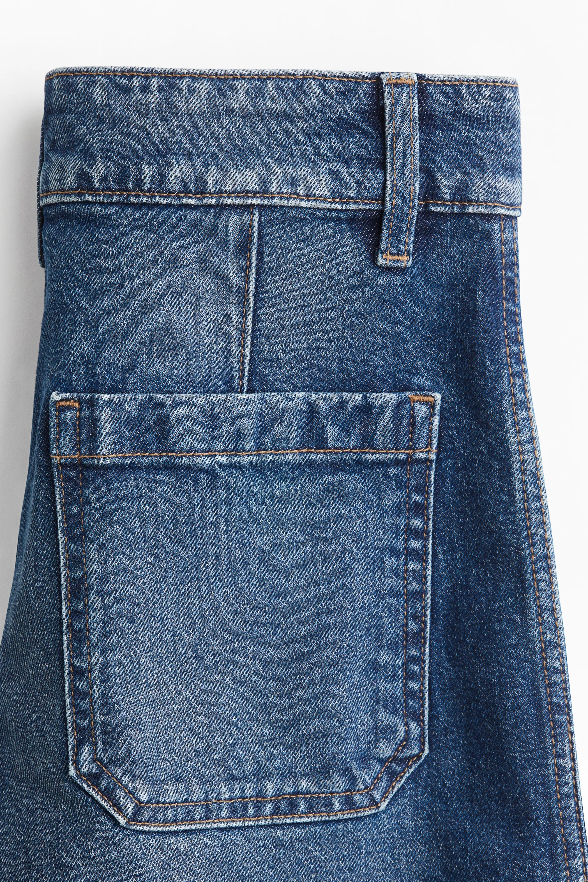 Wide High Jeans - Bleu denim