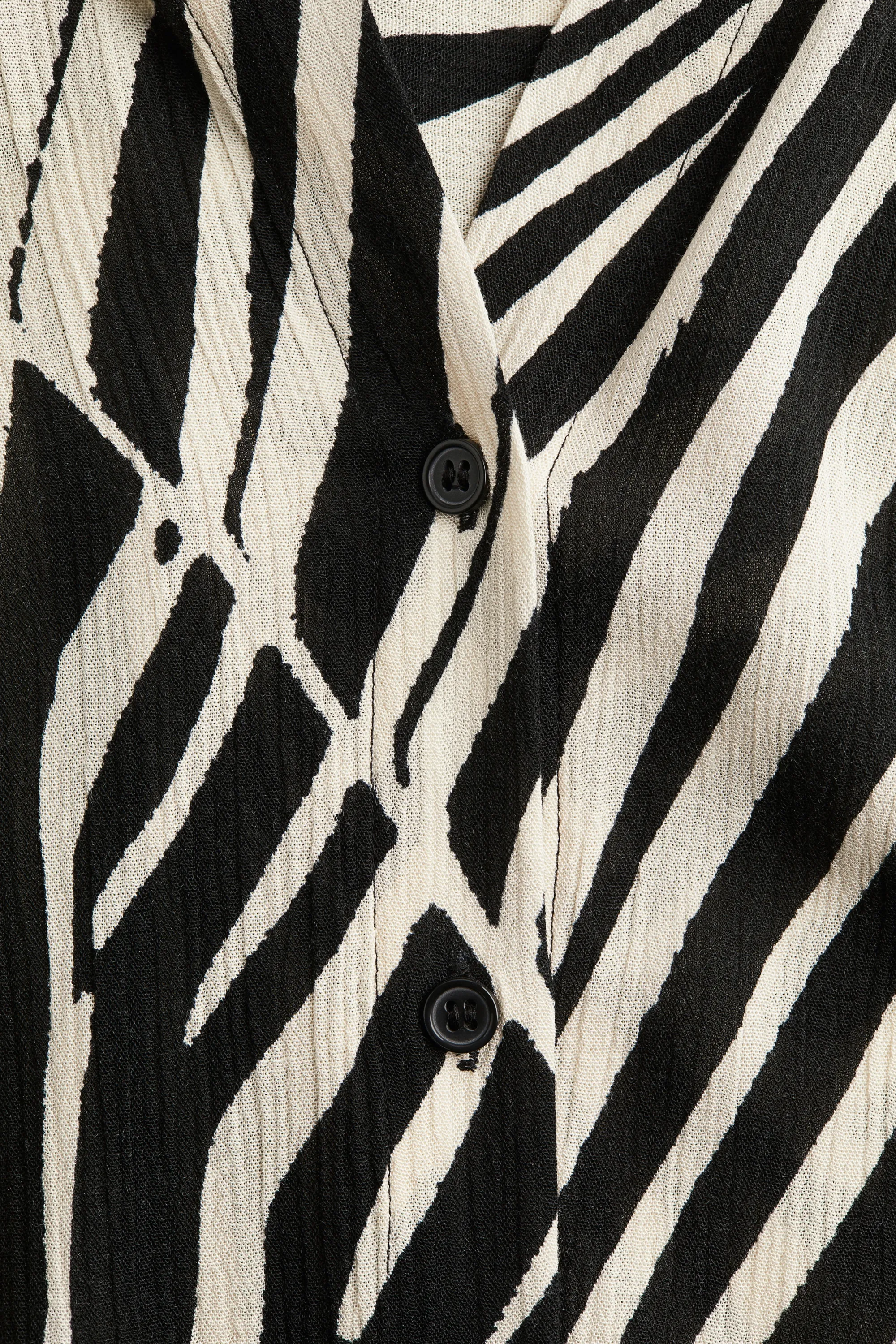 Chemise en viscose froissée - Noir/motif