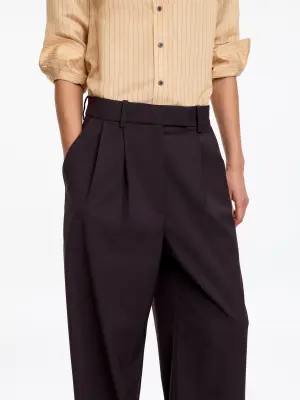Pantalon tailleur large - Marron foncé — photo 2