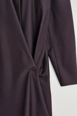 ROBE PORTEFEUILLE EN LAINE À COL CHÂLE - VIOLET — photo 4